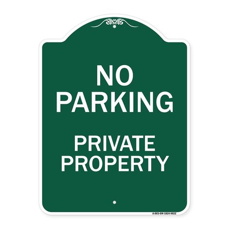 SIGNMISSION No Parking Private Property Heavy-Gauge Aluminum Architectural Sign, 24" x 18", GW-1824-9822 A-DES-GW-1824-9822